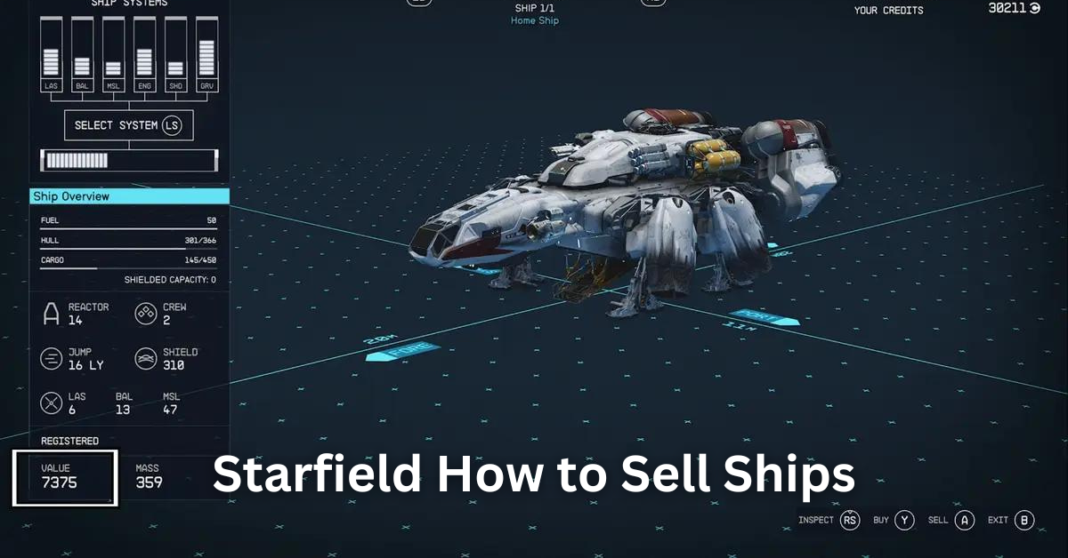 Starfield How to Sell Ships